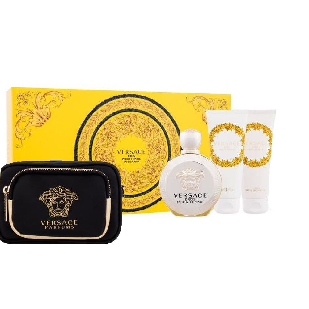 EROS POUR FEMME Estuche EDP 100ml+S. Gel 100ml+B. Lotion 100ml+Cartera