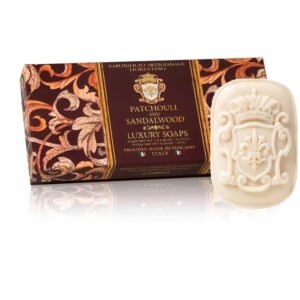 FIORENTINO ESTUCHE 3 JABONES OVALADOS 125gr cu PATCHOULI AND SANDALWOOD-min